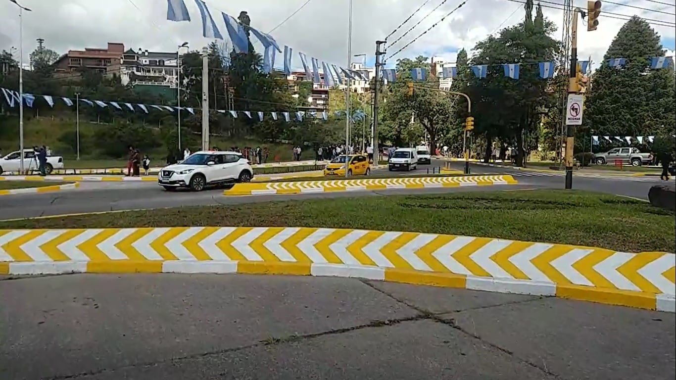 Vista parcial de las obras inauguradas en el nudo vial del extremo norte del parque San Martín.