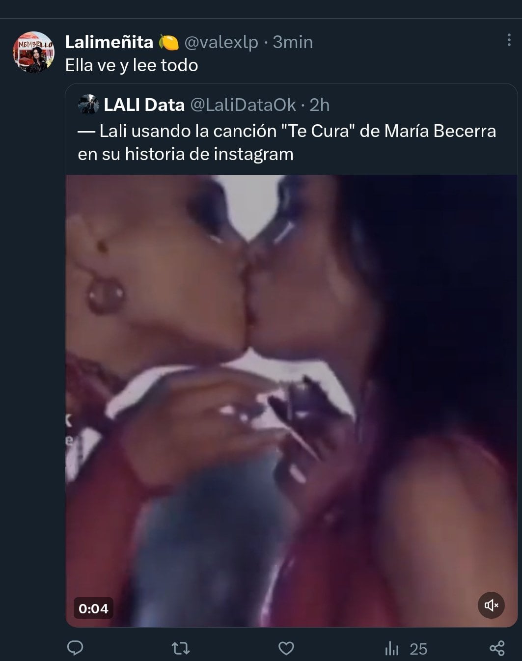 Lali es acusada de haber subido una story al mismo tiempo