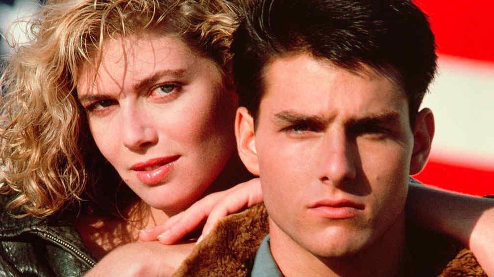 Tom Cruise y Kelly McGillis en una foto clásica del filme.