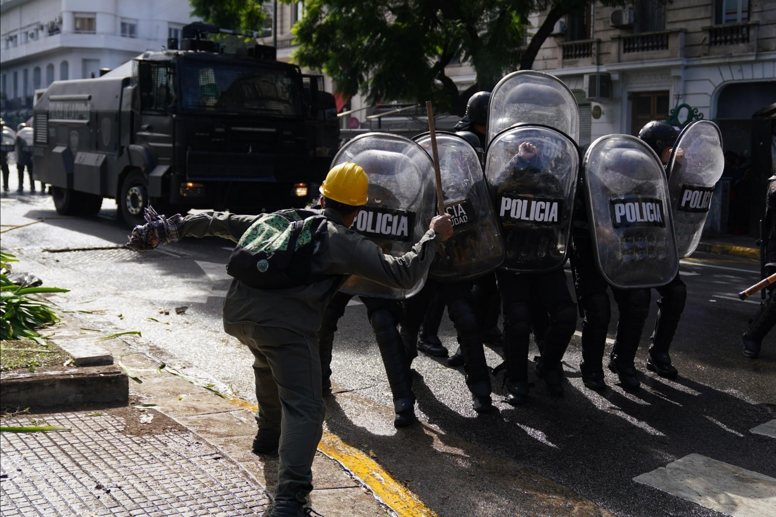 Manifestación en Avenida 9 de Julio.