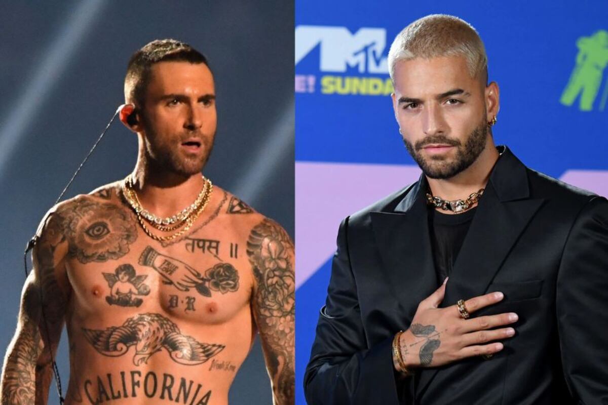 Maluma y Adam Levine compartieron una foto en un estudio de grabación: “El mundo no está listo”