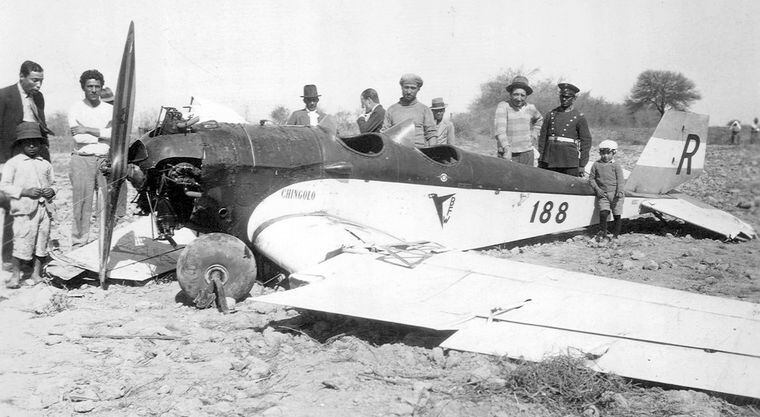 La avioneta luego del accidente en San Juan.