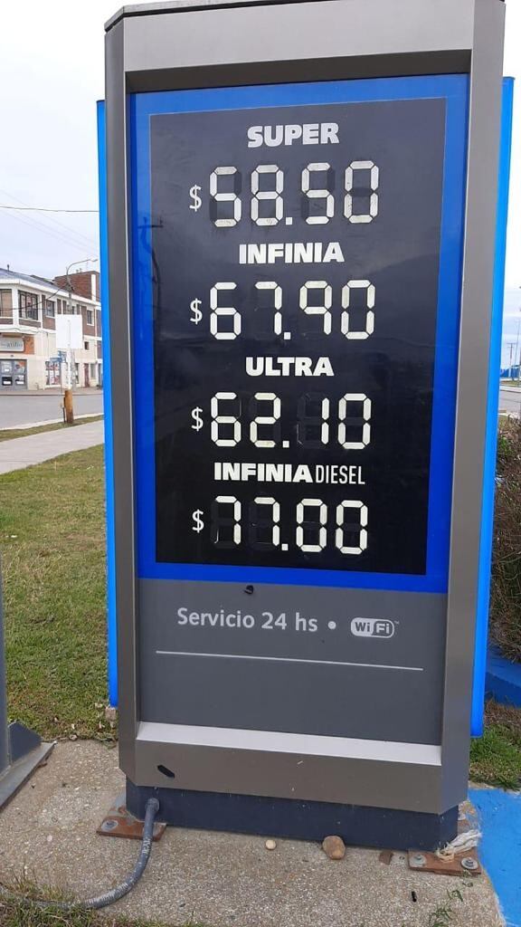 Cuadro tarifario de combustibles actualizado. Febrero 2021.