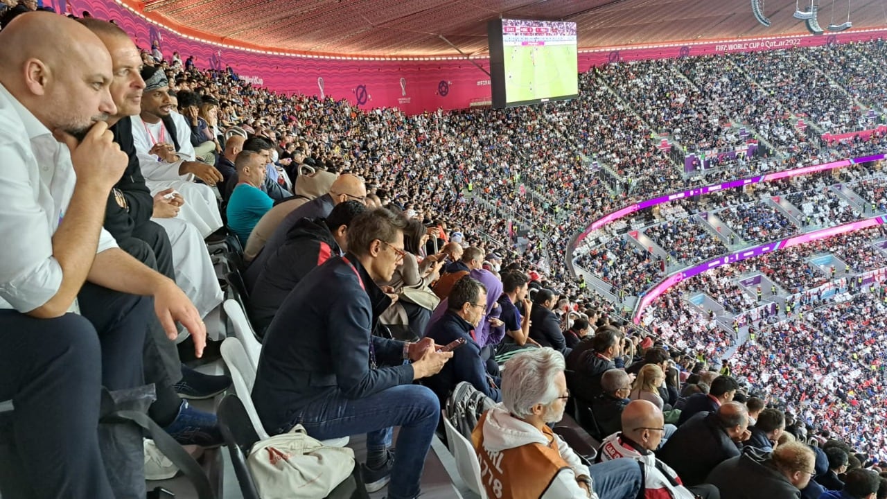 Los estadios de Qatar en pleno Mundial 2022. Foto: La Voz.