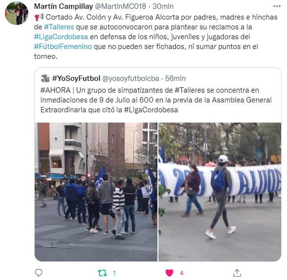 Reclamo Albiazul en la disputa entre Talleres y Liga Cordobesa.