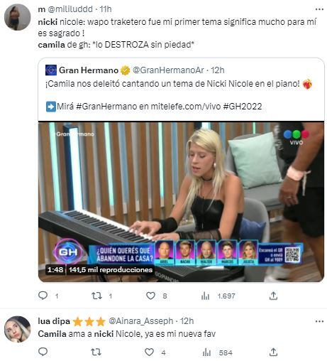 Camila de Gran Hermano tocó una canción de Nicki Nicole en el piano y revolucionó las redes