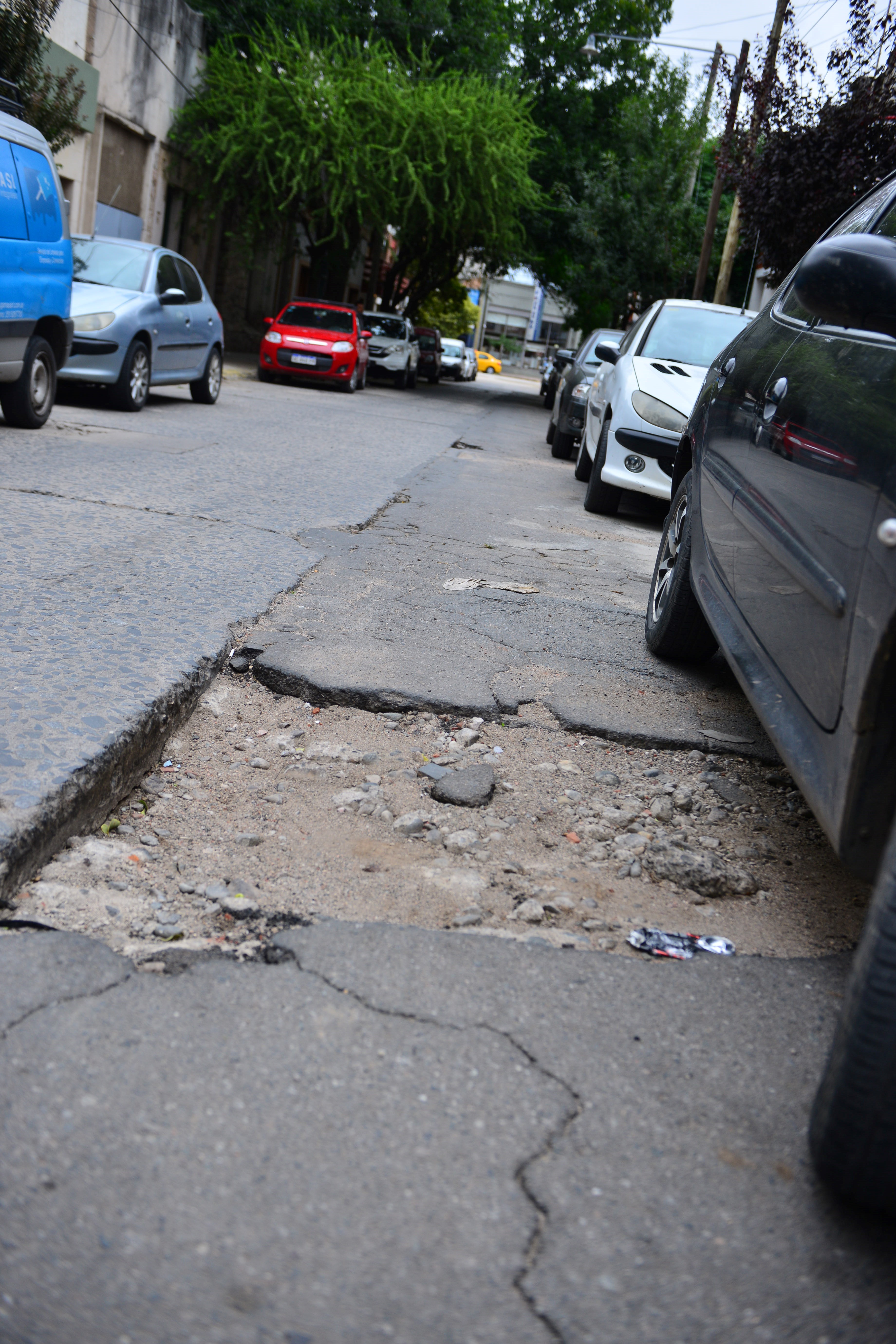 Cráter en barrio Observatorio.