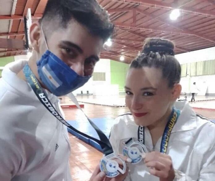 Kevin Riveros y Gala Jofré le dieron a Mendoza cuatro medallas en el Panamericano de Gimnasia Aeróbica de México.