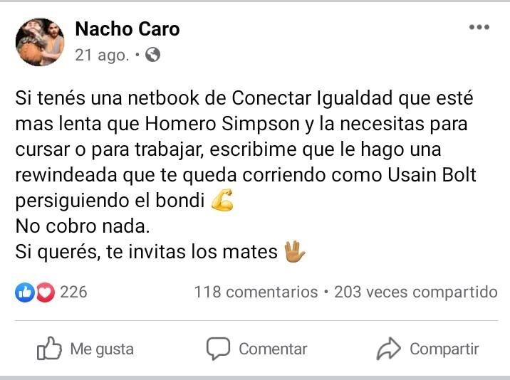 A partir de este posteo, Nacho recibió muchísimas computadoras para arreglar.