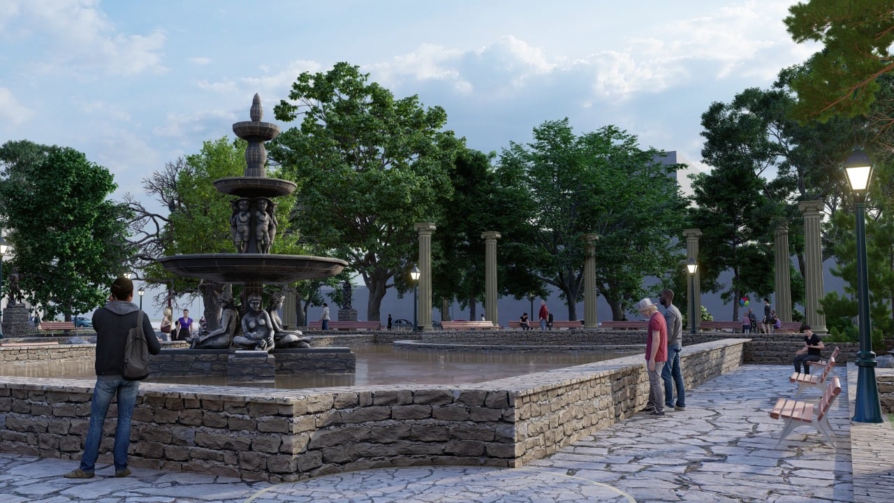 Plaza Colón. Render del sector de la fuente (Municipalidad de Córdoba).