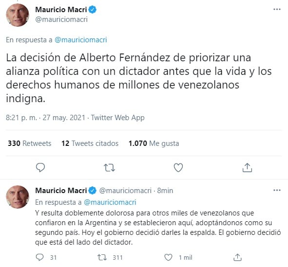 (Twitter: @mauriciomacri)