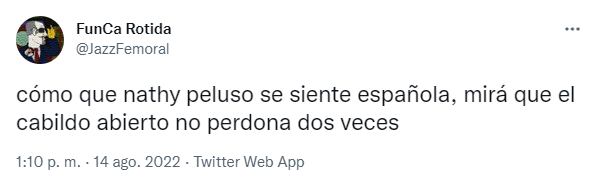 Nathy Peluso confesó que se “siente española” y causó polémica en las redes sociales.