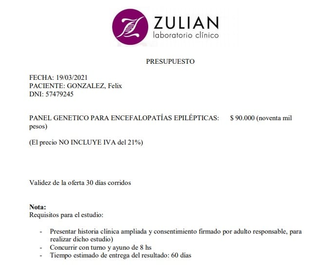 El pequeño necesita juntar 90 mil pesos para un estudio médico