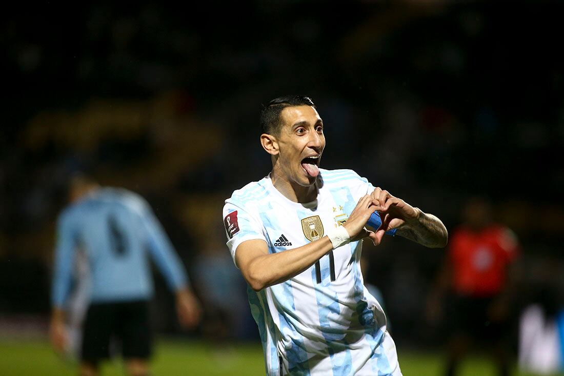 El festejo de Di María dedicado a su mujer e hijas (Pool Getty)