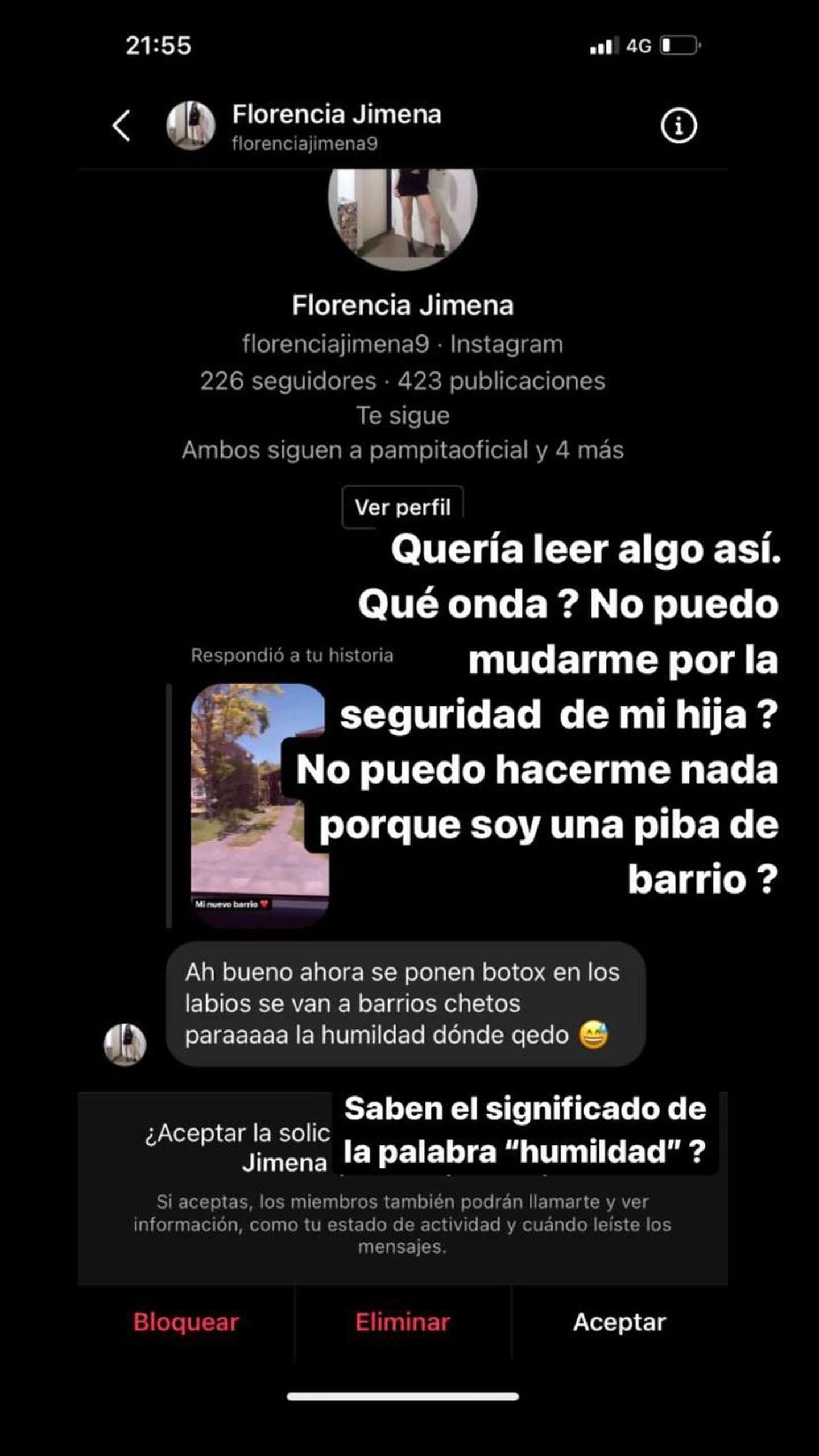 Así reaccionó una seguidora de Tamara Báez, novia de L-Gante.