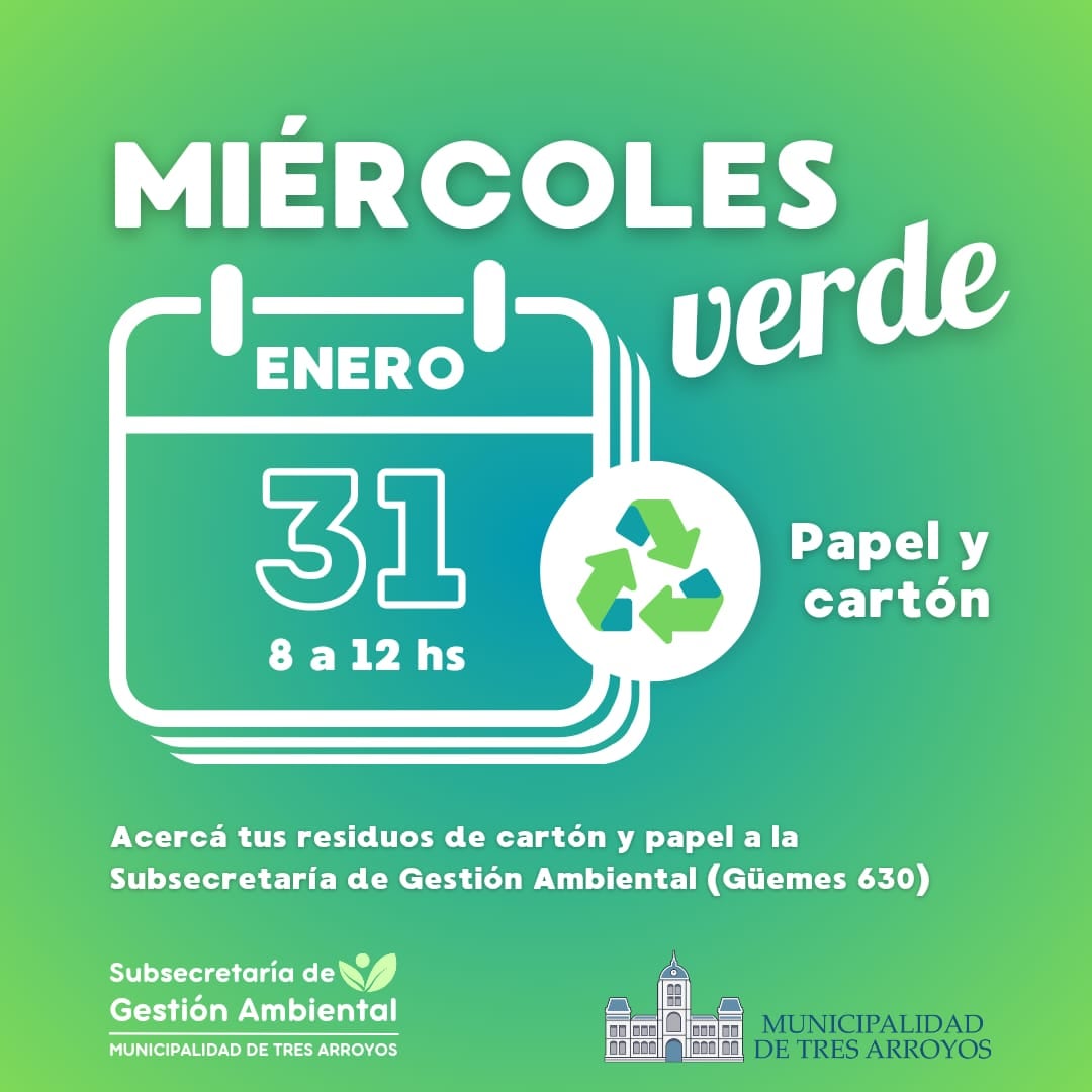 Miércoles verde en las localidades de Tres Arroyos