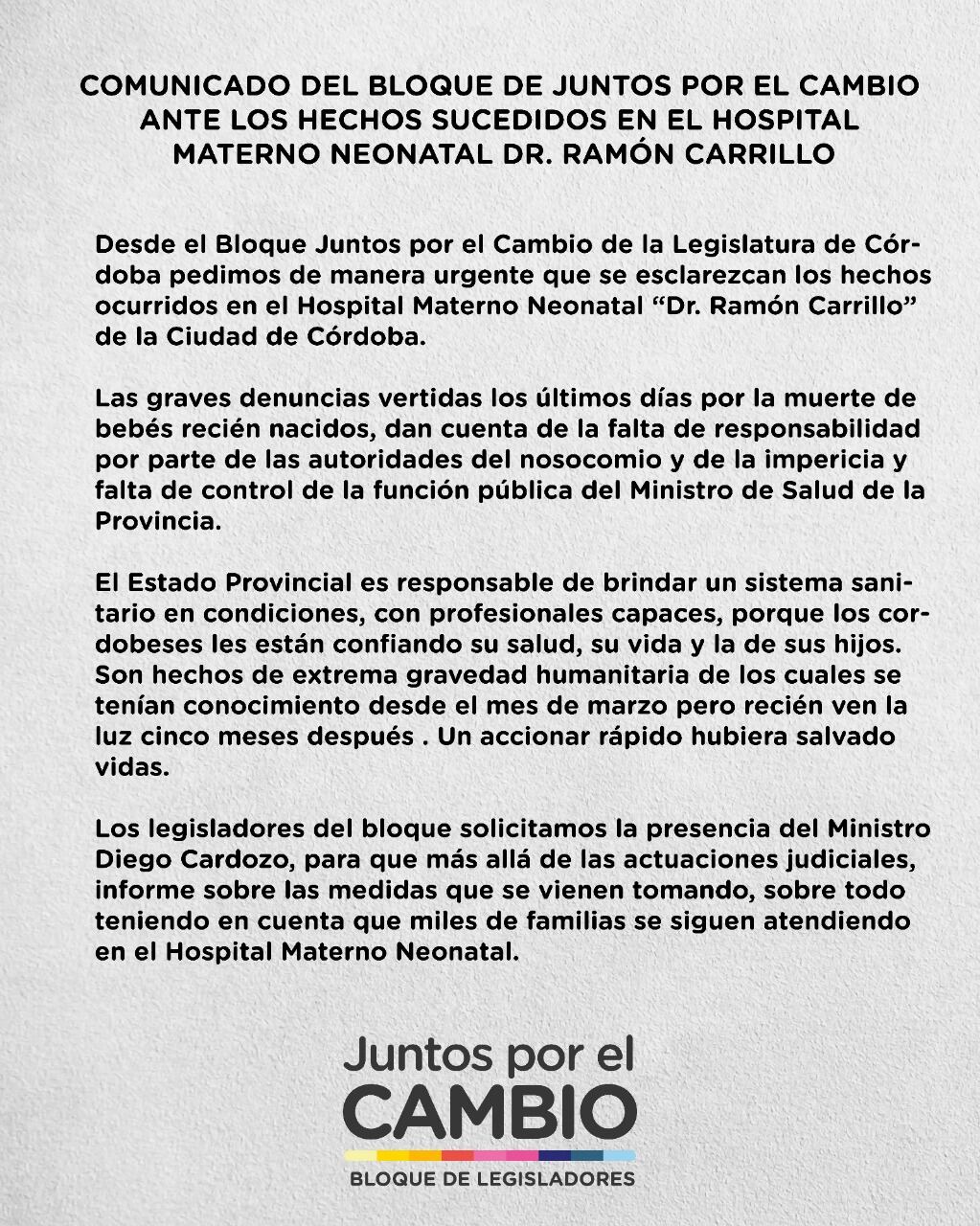 El pedido de informe de Juntos por el Cambio.