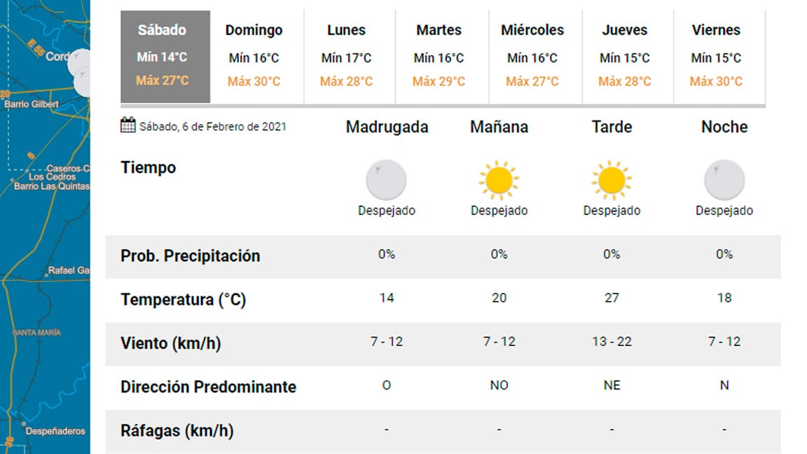 Pronóstico Carlos Paz.