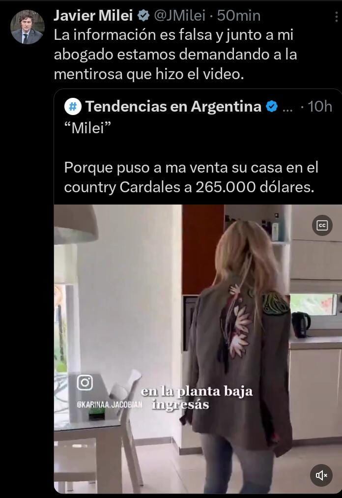 Negó un video y empezará acciones legales.