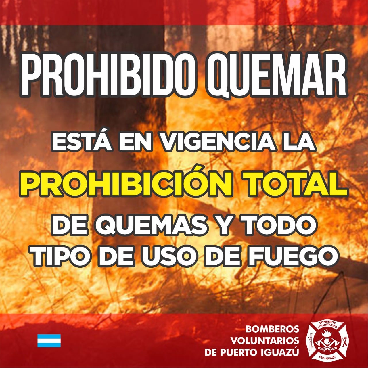 Varios focos de incendios forestales en la Aldea Mbororé.