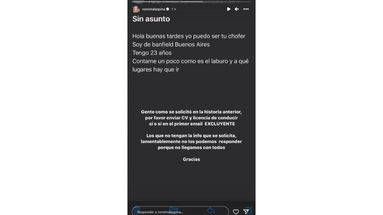 La advertencia de Romina Malaspina.