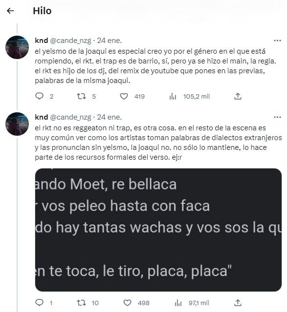 Una estudiante de letras analizó las canciones de La Joaqui y se volvió viral