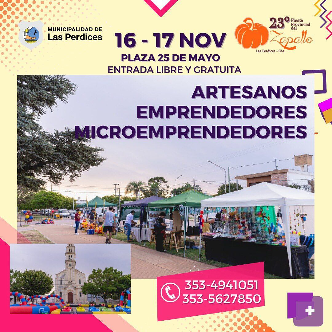 La fiesta del zapallo contará con una feria de artesanos, emprendedores y microemprendedores.