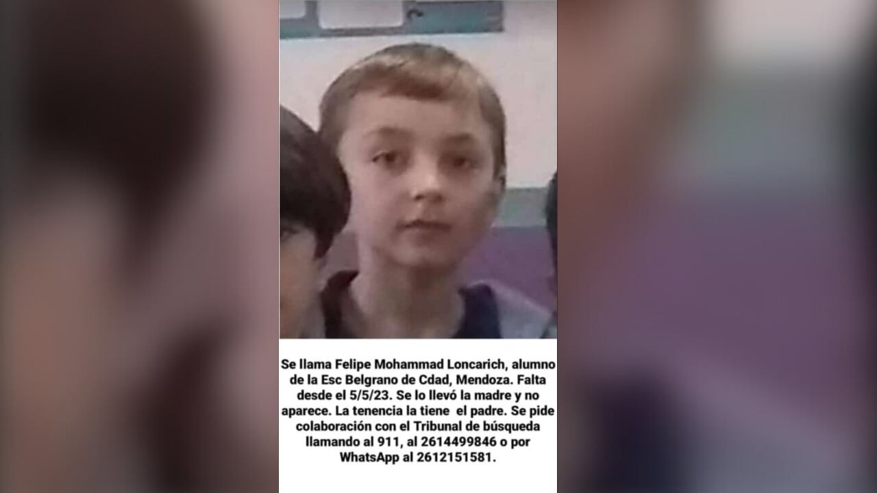 Buscan a un niño mendocino de 8 años desaparecido hace más de 10 días