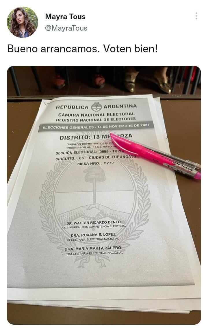 Mayra Tous está como vicepresidenta en una mesa del departamento de Tupungato.