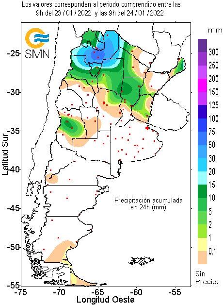 Imágenes de las precipitaciones en el país