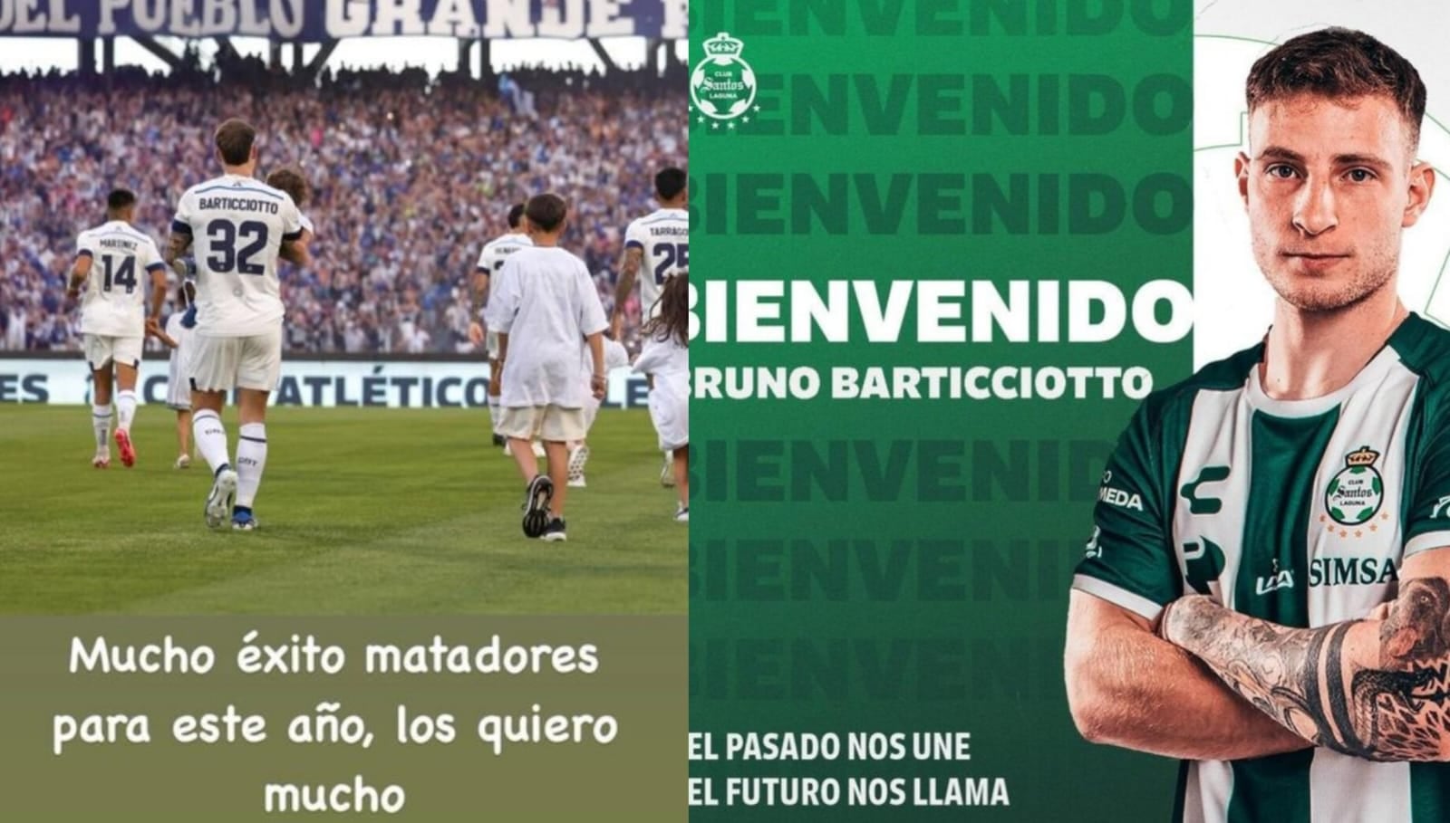 Barticciotto se despidió de Talleres y dejó un sentido mensaje por IG. Ya fue anunciado en Santos Laguna.