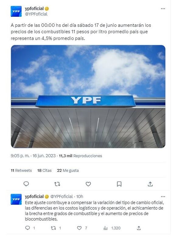 Aumentó el combustible en el país.