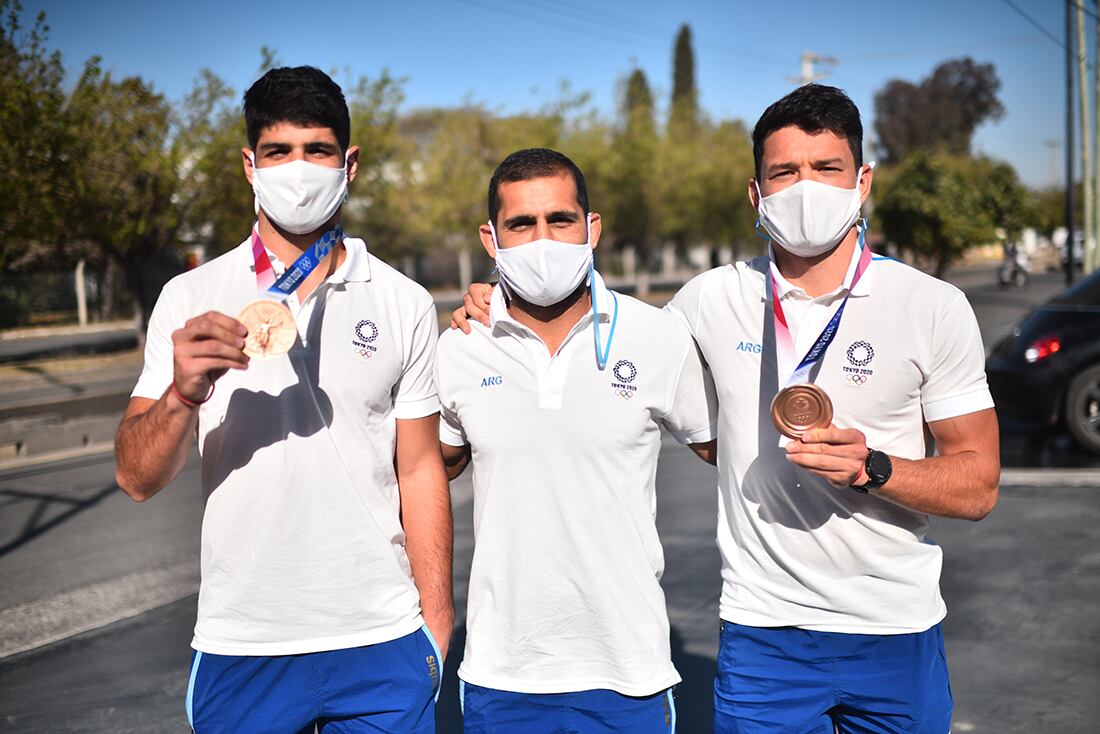 Cordoba el 02 de August de 2021 Lautaro Bazán Vélez Luciano González german Schulz los Pumas ganadores de la medalla de bronce en Tokio 2021 (Foto: Pedro Castillo).