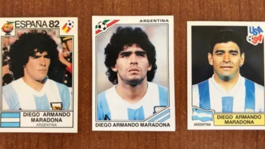 Diego Maradona en figuritas a lo largo del tiempo