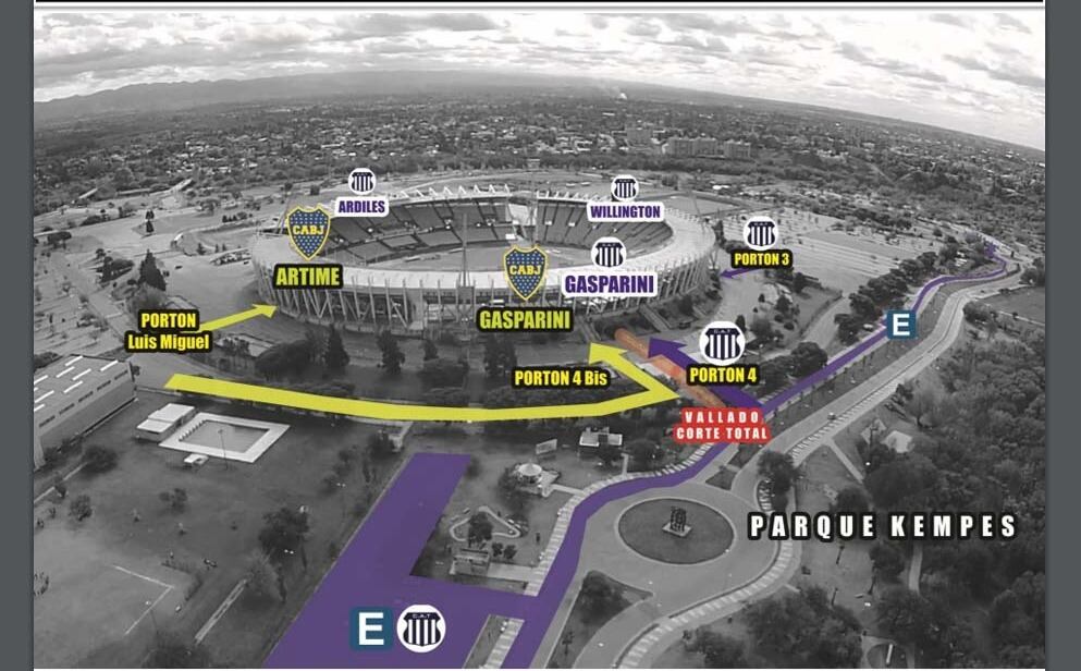 Cómo será la distribución de parcialidades para el Talleres - Boca del sábado en el Kempes. El operativo de seguridad, tendrá  Tribuna Segura, igual que en 2020.