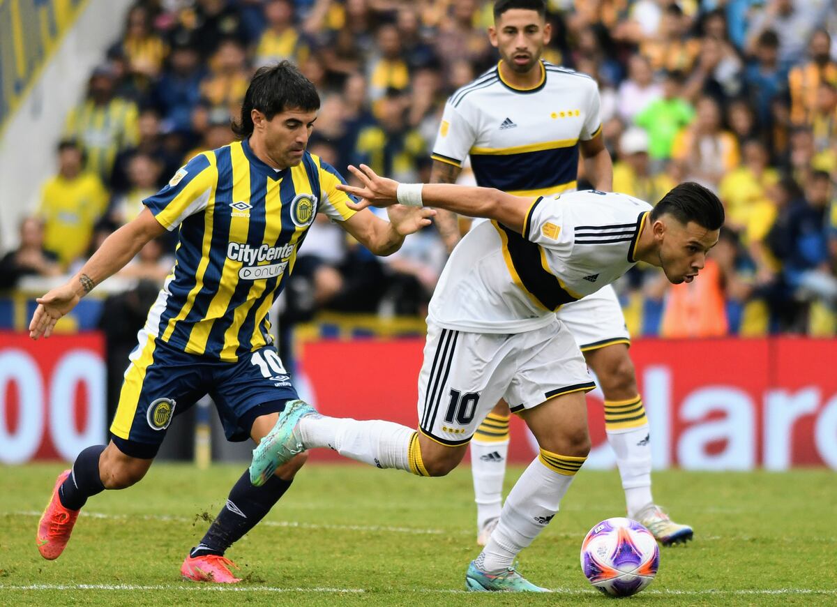 Rosario Central y Boca Juniors empataron 2 a 2 sobre el final de un partido caliente