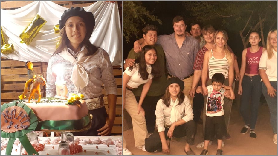 Nahir celebró sus 15 en el campo, acompañada de su familia y mucha tradición criolla.