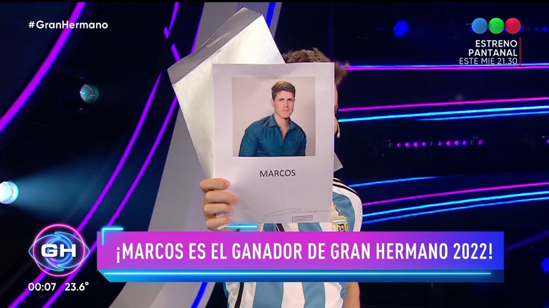 El momento en que anunciaron que Marcos es el ganador de Gran Hermano.