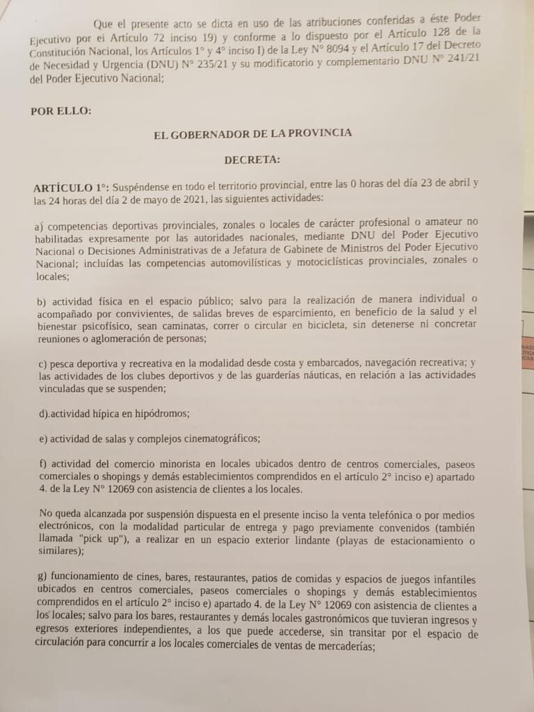 Nuevas restricciones sanitarias en Santa Fe