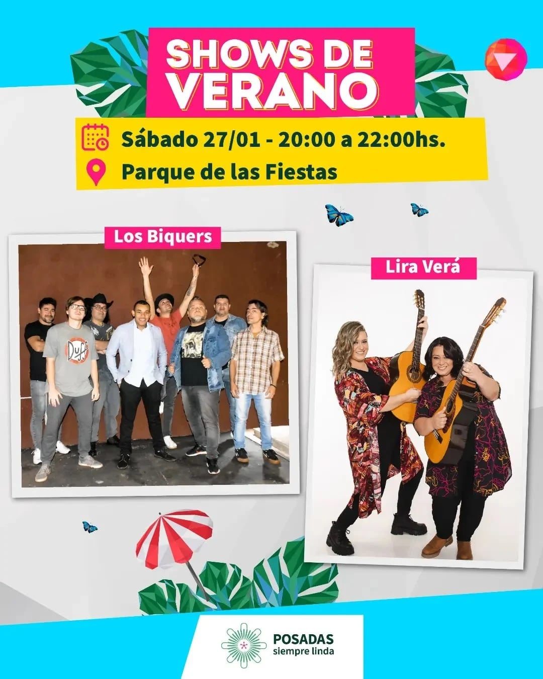 Verano en Posadas: recitales para todos los gustos este fin de semana en el Parque de las Fiestas, Costa Sur y el barrio A4