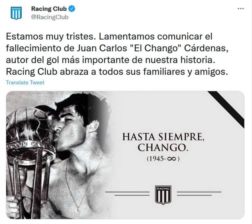 La despedida de Racing.