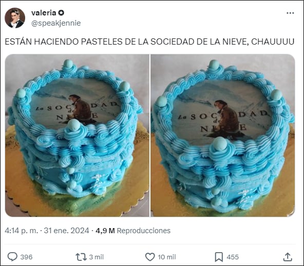 El posteo sobre la polémica torta.