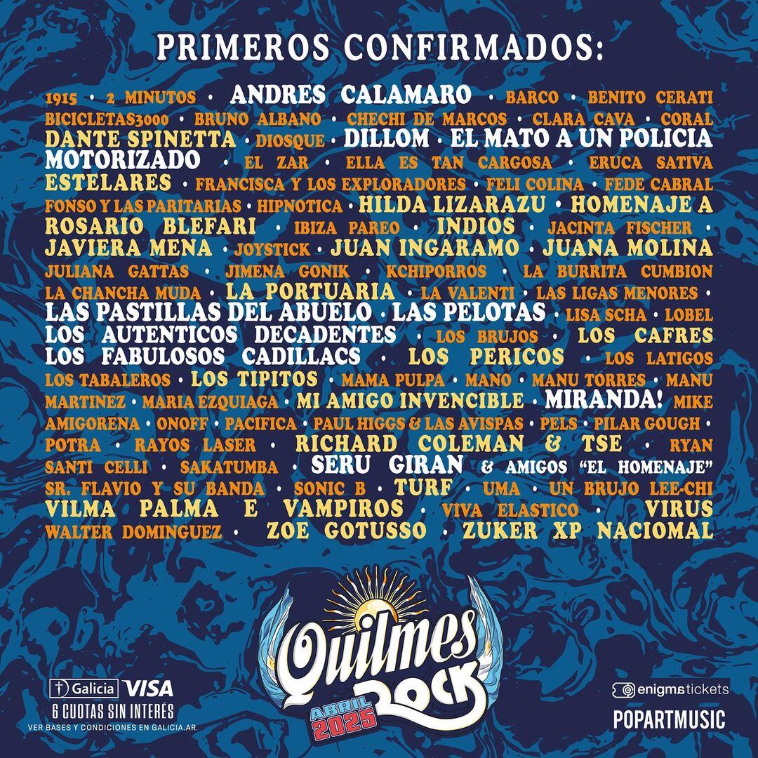 Confirmados al Quilmes Rock