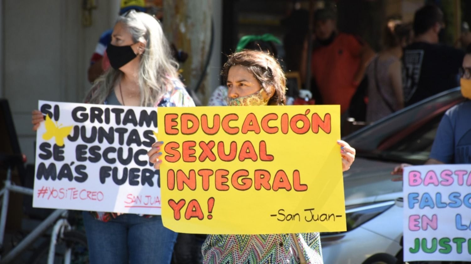 Entre los pedidos de los manifestantes  estaba la implementación de la ESI / Diario Huarpe