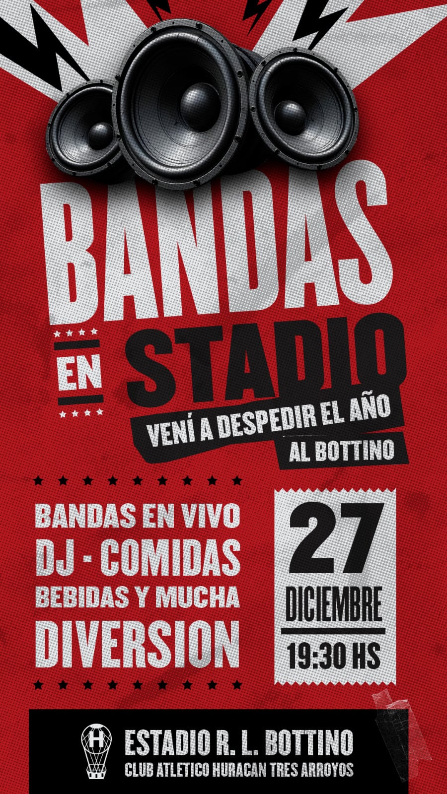 Primera edición de Bandas en Stadio: despedida del año en el Bottino