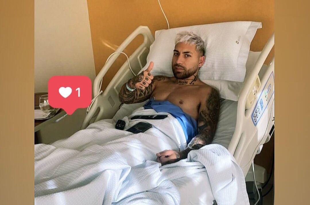 Damián Batallini, tras ser operado con éxito. (Captura).