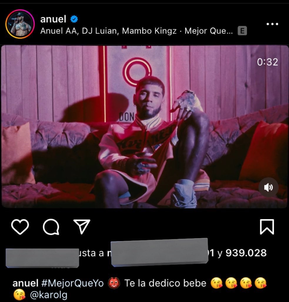 Anuel AA le dedicó su nueva canción a Karol G y explotaron las redes