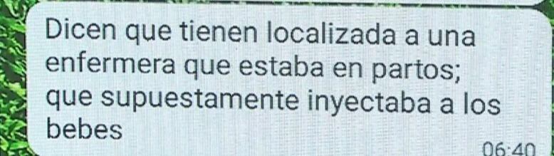 El último mensaje de la única enfermera detenida.