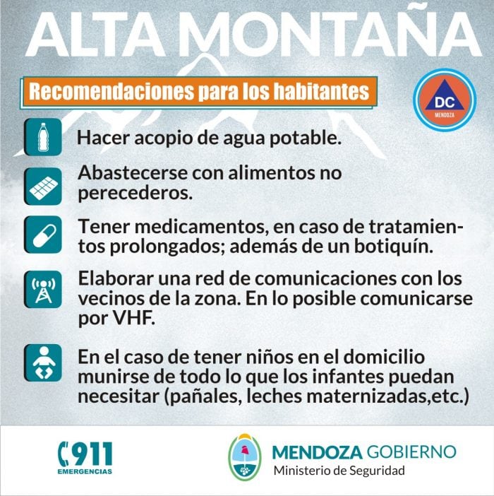 Consejos para los habitantes de alta montaña ante un alerta por fuertes nevadas.