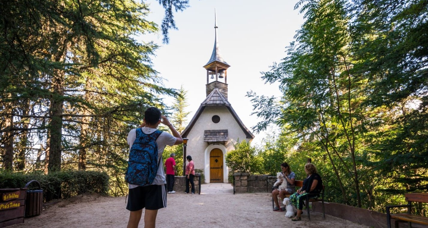 La capilla ecuménica, una de las postales clásicas de La Cumbrecita.